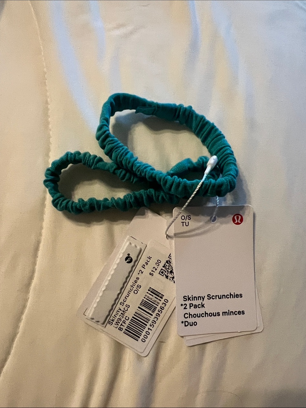 lululemon athletica Skinny Scrunchies 2-Pack in Teal Green